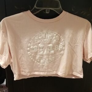 H& M Divided Pink Graphic Crop Top